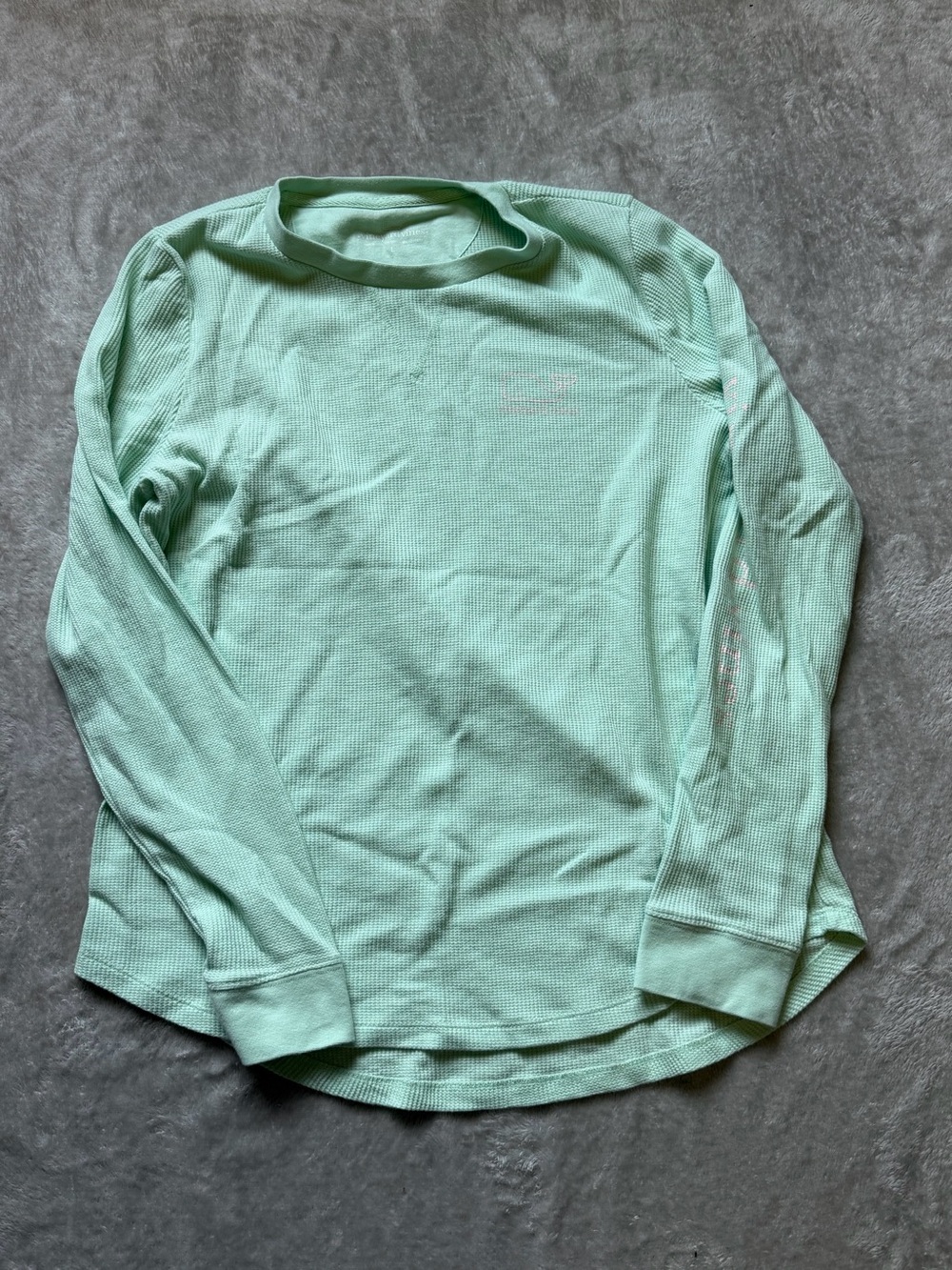 Vineyard Vines Women's Long-Sleeve Waffle Knit Top in Mint Green